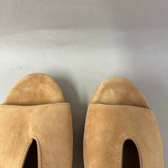 Aerosoles Cornelia Tan Suede Leather Peep Toe Slingback Platform Sandal Size 9.5 - Picture 8 of 15